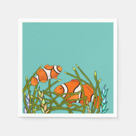 Guardanapo De Papel Sob O Mar De Peixe-Palha Aniversário