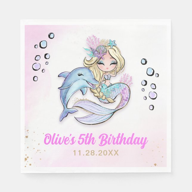 Guardanapo De Papel Sob o Mar, Sereia Ameaçada (Frente)