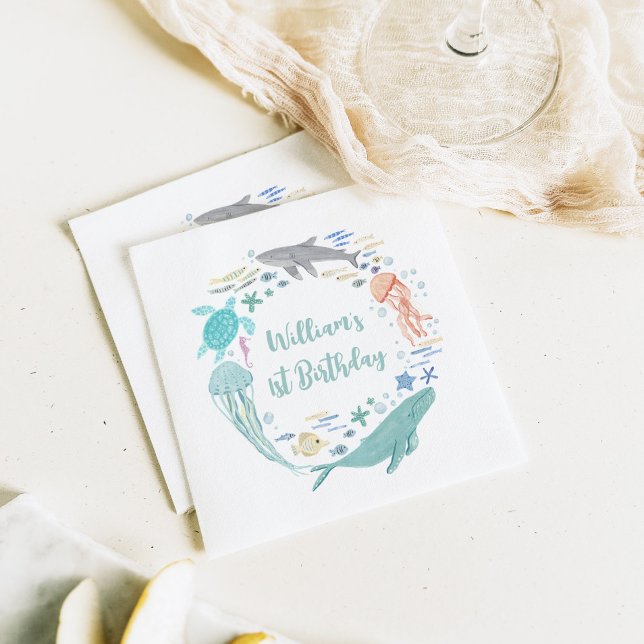 Guardanapo De Papel Sob o primeiro aniversario do mar (Criador carregado)