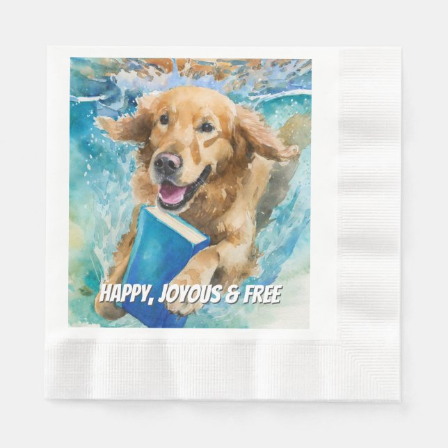Guardanapo De Papel Sober Dog Big Book Recovery | Custom Text (Frente)