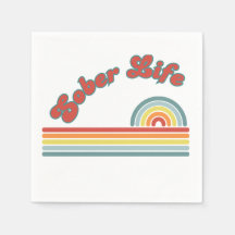 Sober Life Party Napkins Recuperação Aniversário