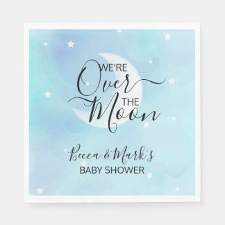 Guardanapo De Papel Sobre A Lua Azul Obrigado Chá de fraldas Napkins