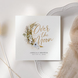 Guardanapo De Papel Sobre a Lua Boho Dourada Poeira e Nuvens