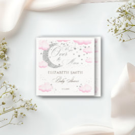 Guardanapo De Papel Sobre o Chá de fraldas da Moon Silver Pink Girl