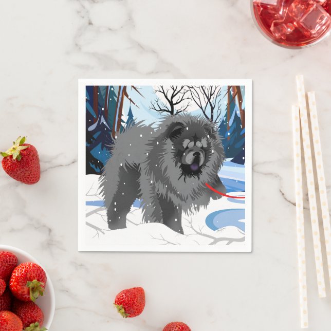 Guardanapo De Papel SOBRE O RIO Black Chow Napkins (Insitu)