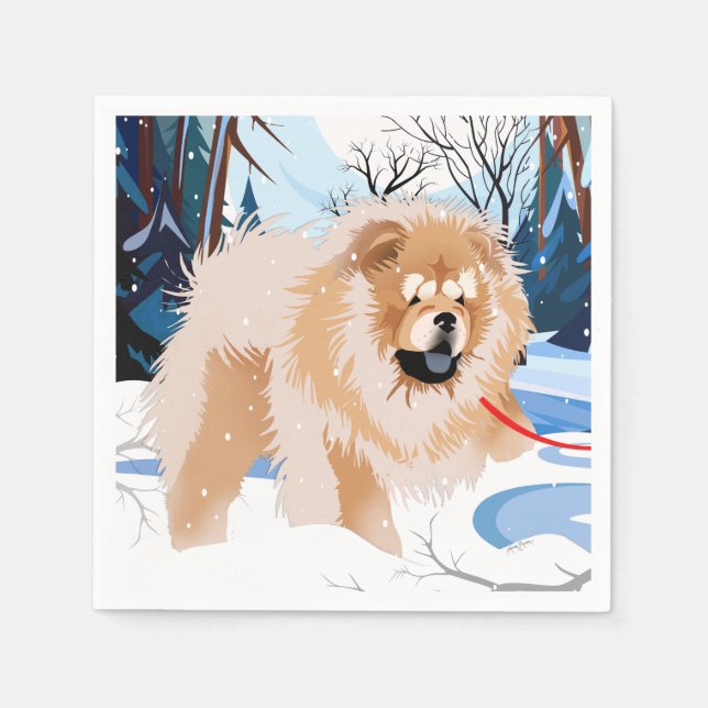 Guardanapo De Papel SOBRE O RIO Red Chow Napkins (Frente)