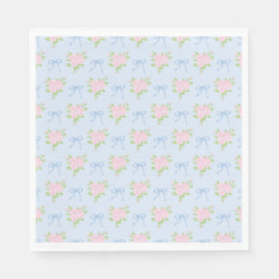 Guardanapo De Papel Sobremesa Azul Vintage Chique Floral Para Festa