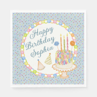 Guardanapo De Papel Sobremesa de Aniversário Cue the Confetti Azul