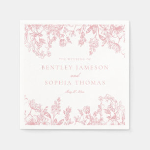 Guardanapo De Papel Sobremesa de casamento floral vintage em Chinoiser