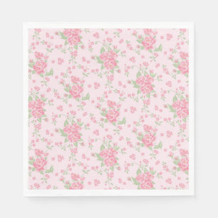 Guardanapo De Papel Sobremesa de Festa Floral Chique Vintage Rosa