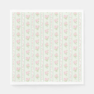 Guardanapo De Papel Sobremesa de Festa Floral Chique Vintage Verde