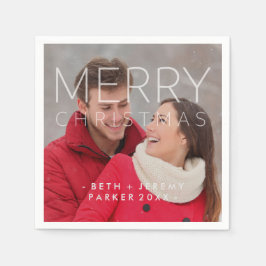 Guardanapo De Papel Sobreposição de Natal Moderno e Feliz com Foto