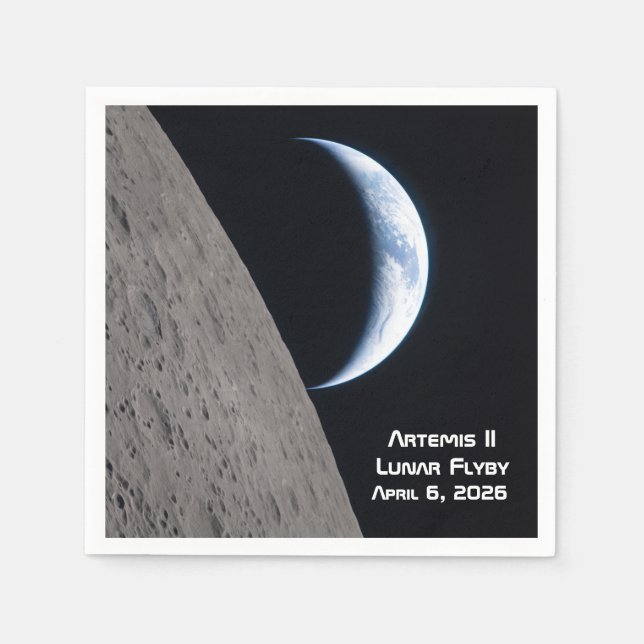 Guardanapo De Papel Sobrevoo Lunar Artemis II (Frente)