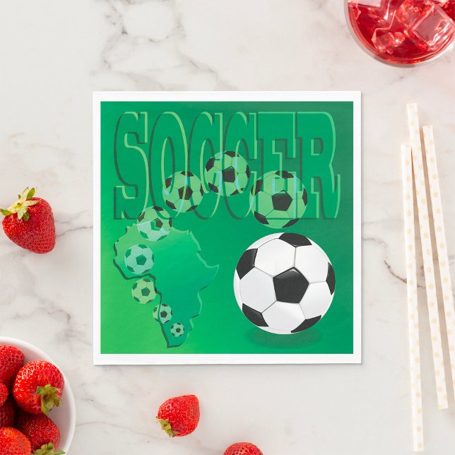 Guardanapo De Papel Soccer Africa Bold Green Football (Criador carregado)