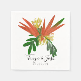 Guardanapo De Papel Sofisticado Casamento Tropical Ave do Paraíso