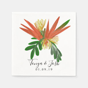 Guardanapo De Papel Sofisticado Casamento Tropical Ave do Paraíso