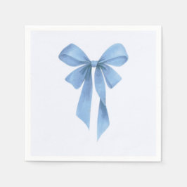 Guardanapo De Papel Soft Blue Bow Boy Baby Shower Napkins