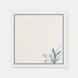 Guardanapo De Papel Soft Blue Coastal Botanical Napkins