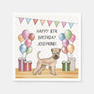 Guardanapo De Papel Soft-Coated Wheaten Terrier Pastel Feliz Aniversár