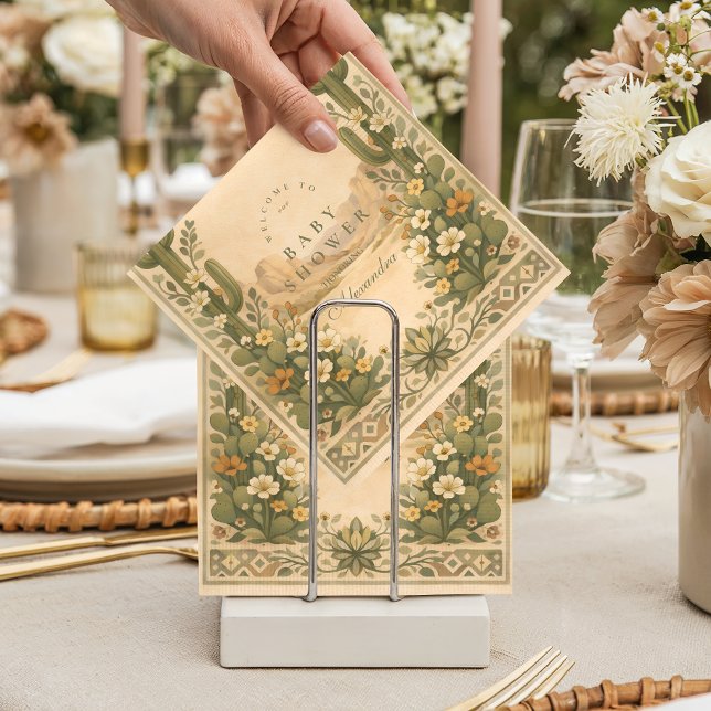 Guardanapo De Papel Soft Desert Wildflowers Baby Shower (Criador carregado)