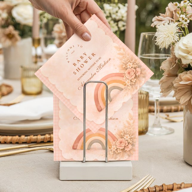 Guardanapo De Papel Soft Pastel Boho Rainbow Baby Shower (Criador carregado)