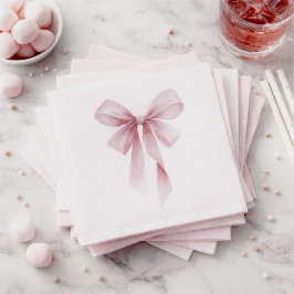 Guardanapo De Papel Soft Pink Bow Girl Baby Shower
