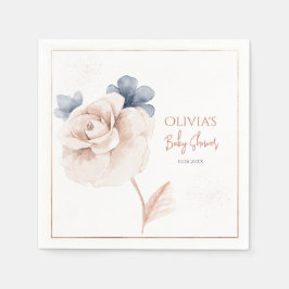 Guardanapo De Papel Soft Wildflowers Modern Baby Shower Invitation