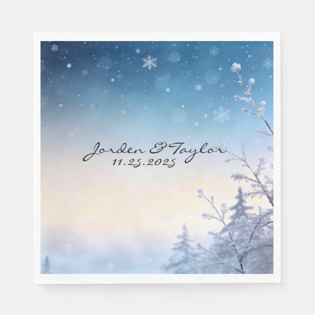 Guardanapo De Papel Soft Winter Daydream Wedding Napkins (Frente)