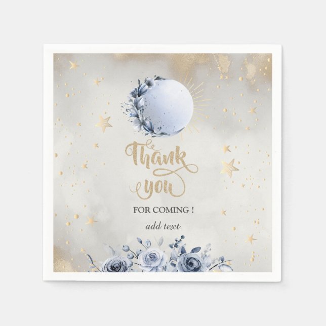 Guardanapo De Papel Sol Dourado Celestial,Rosas Luas estrelas céu notu (Frente)