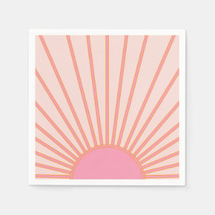Guardanapo De Papel Sol Nascido, Abstrato Rosa, Rosa, Sol