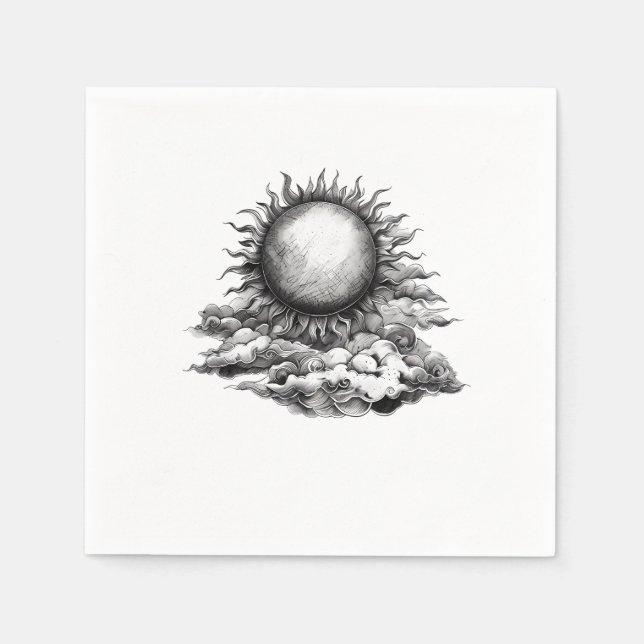 Guardanapo De Papel Sol Nublado (Frente)