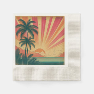 Guardanapo De Papel Sol retrô/vintage tropical/havaiano