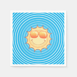 Guardanapo De Papel Sol Sorridente do Céu Azul