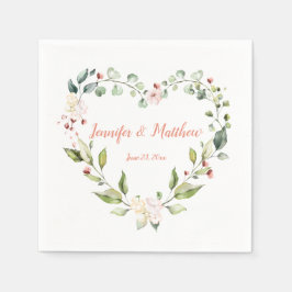 Guardanapo De Papel Solny Peach Coração Cor-de-Rosa Casamento da Rua N