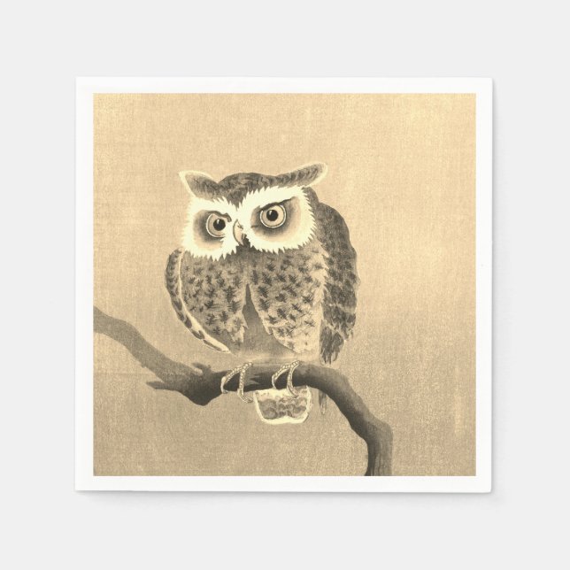 Guardanapo De Papel Solo Owl Shades de Papel Dourado Napkins (Frente)