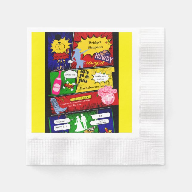 Guardanapo De Papel solteira retro-humorística moderna (Frente)