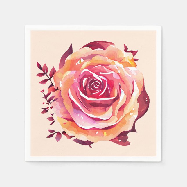 Guardanapo De Papel Solteiro Linda Rosa Rosa Rosa Rosa Grande (Frente)