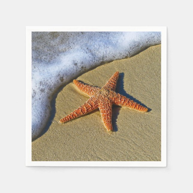 Guardanapo De Papel Solteiro Starfish na praia (Frente)