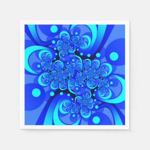 Guardanapo De Papel Sombras da Arte Fractal Abstrato Moderna Azul