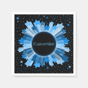 Guardanapo De Papel Sombras Do Partido Azul Do Starburst Napkins