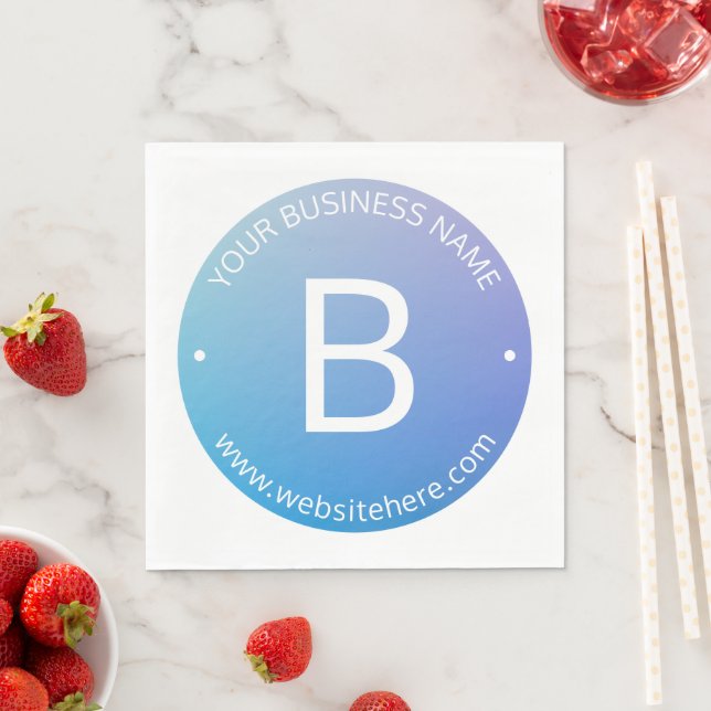 Guardanapo De Papel Sombreado Azul e Roxo com Texto Editável (Insitu)