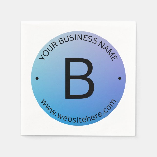 Guardanapo De Papel Sombreado Azul e Roxo com Texto Editável (Frente)