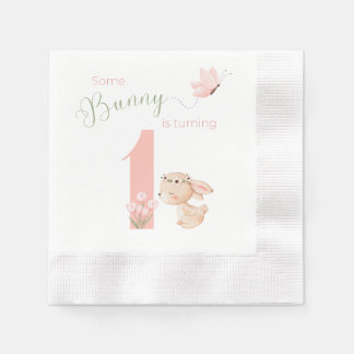 Guardanapo De Papel Some BUNNY is turning ONE dessert napkin
