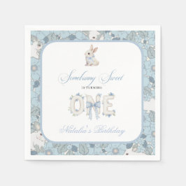 Guardanapo De Papel Somebunny Sweet 1st Birthday Spring Floral Invitat