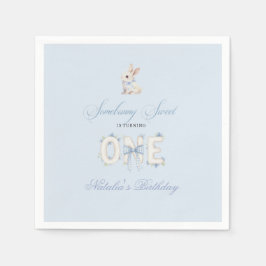 Guardanapo De Papel Somebunny Sweet 1st Birthday Spring Floral Invitat