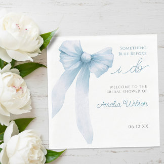 Guardanapo De Papel Something Blue Before I Do Bow Bridal Shower