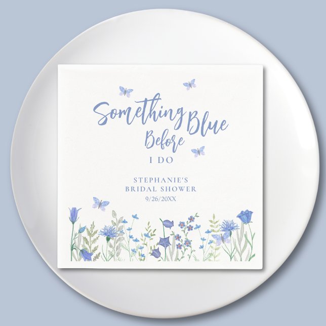 Guardanapo De Papel Something Blue Before I Do Bridal Shower (Criador carregado)