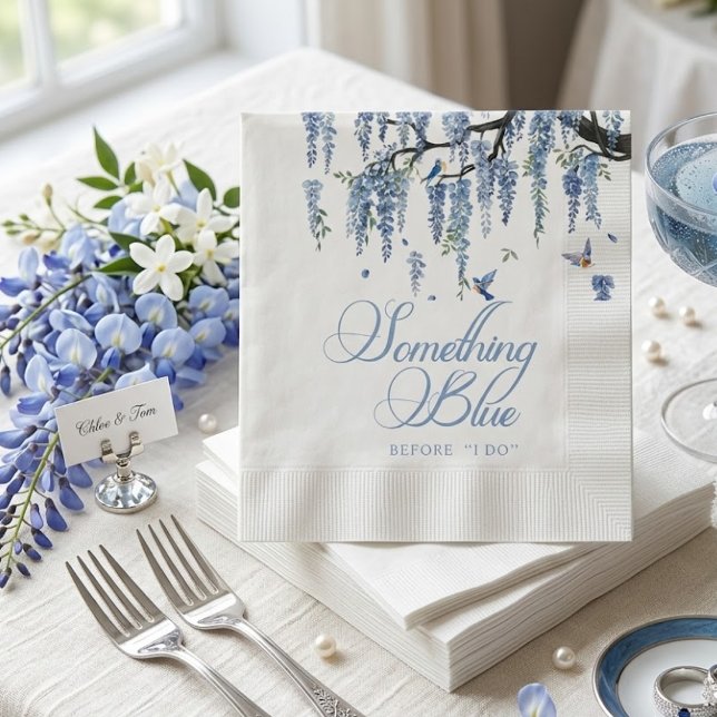 Guardanapo De Papel Something Blue Wildflower Bouquet Bridal Shower  (Criador carregado)