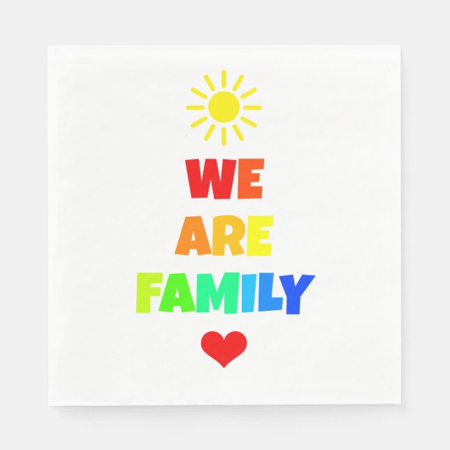 Guardanapo De Papel Somos a família Rainbow Sunshine Adotion Design (Frente)
