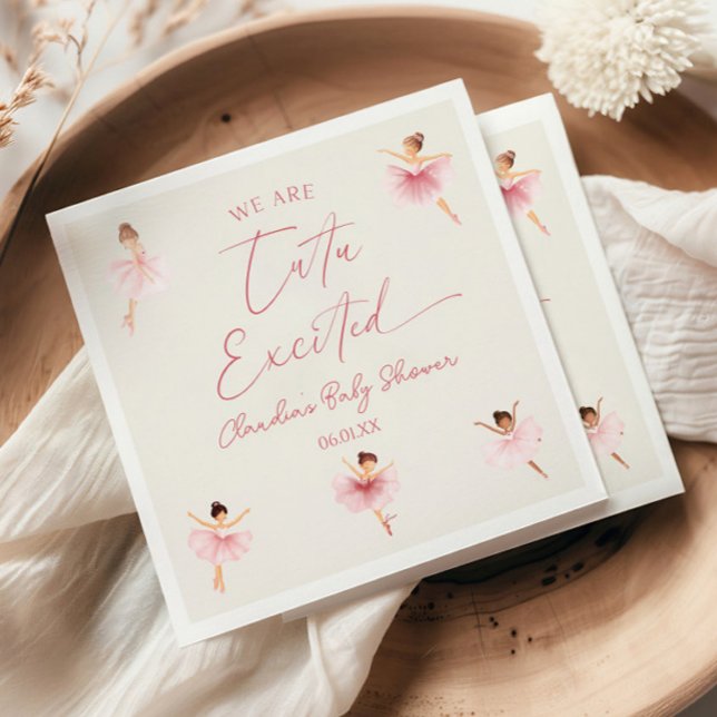Guardanapo De Papel Somos Tutu Excitados Chá de fraldas Rosa Ballerina (Criador carregado)